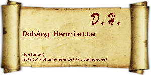 Dohány Henrietta névjegykártya