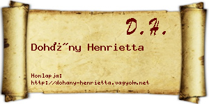 Dohány Henrietta névjegykártya