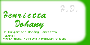 henrietta dohany business card